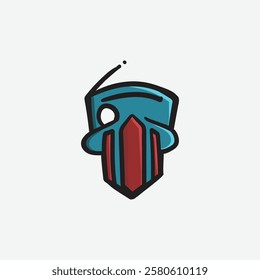 Vibrant robot head with retro radio elements, perfect for podcast, radio station, or tech-themed branding. Eye-catching, modern, and futuristic design.