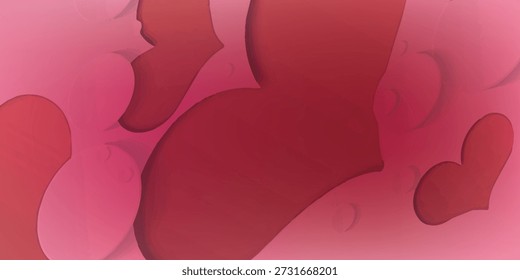 A vibrant and romantic background featuring various shades of pink and red hearts, perfect for Valentines Day, love, or romantic themes.