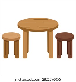 Vibrant Round Dining Table and Chairs Made of Solid Wood