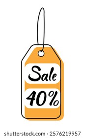 Vibrant sale tag indicating a 40 percent discount for an exciting shopping event