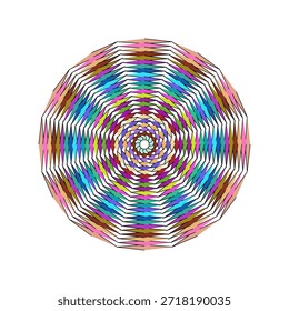 Uma mandala vetorial vibrante e escalável com intrincados motivos florais, geometria simétrica e cores arrojadas. Ideal para arte digital, impressão, branding e projetos decorativos com elementos de design plano.