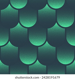 Vibrant Scale Seamless Pattern Trend Vector Turquoise Bright Abstract Background. Half Tone Art Illustration for Chic Fancy Textile Print. Endless Graphical Abstraction Wallpaper Dot Work Texture