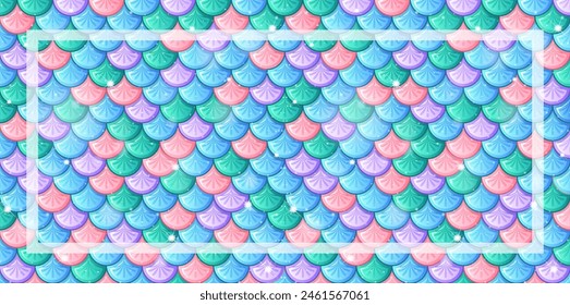 Vibrant scales in pink, blue, and green hues
