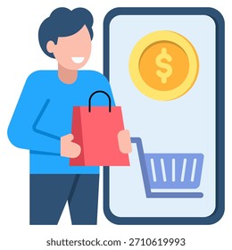 Escena vibrante que captura la alegría de las transacciones móviles instantáneas y las experiencias de compra en línea exitosas. Ideal para conceptos de finanzas y tecnología minorista.