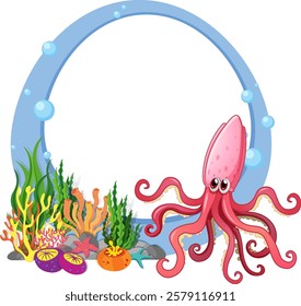 Vibrant sea creatures and plants in ocean scene