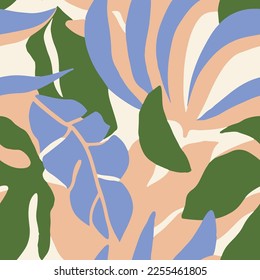 Vibrant Seamless Abstract Beach Lines Texture. Dark Repeated Fashion Trendy Quill, Seamless Art. Hippie Seamless Classic Organic Leaves Print. 