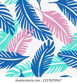 Vibrante Libro De Fondo De Escritorio De Ornamento Simple. Cuello Artístico De Color Repetitivo Azul, Vector Sin Marea. Textura De Estilo Árbol De Moda Sin Colores. 