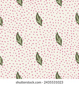 Vibrant, seamless botanical illustration with a fresh leaves, organic feel for spring and summer backgrounds, fabrics, and wrapping papers.