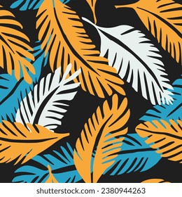 Lebhaftes, nahtloses, einfaches Design für Kunstwerke. Gelbe Nahtlose abstrakte Pflanzenskribbel, Nahtlose Printmedien. Endloses, zeitloses Bildschirmhintergrund in isolierter Form. 