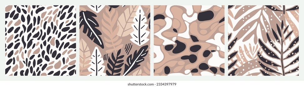 Vibrant Seamless Color Simple Lines Wallpaper. Green Repeated Nature Tropic Paint, Seamless Background. Purple Continuous Contemporary Retro Artwork Art. 