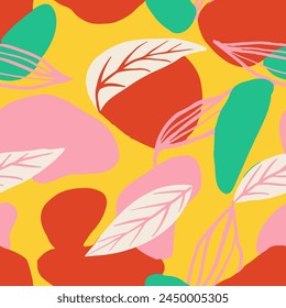 Vibrant Seamless Creative Beautiful Lines Wallpaper. Hippie Repeated Decoration Blossom Decor, Seamless Backdrop. Orange Continuous Contemporary Graphic Surface Print. 