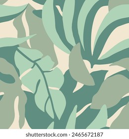 Vibrant Seamless Creative Flora Quill Wallpaper. Pastel Repetitive Color Beach Shape, Seamless Vector. Light Continuous Fashion Plant Decor Background. 