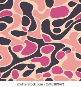 Vibrant Seamless Creative Natural Textile Pattern. Dark Repetitive Color Artistic Fabrics, Seamless Backdrop. Hippie Continuous Doodle Organic Element Texture. 
