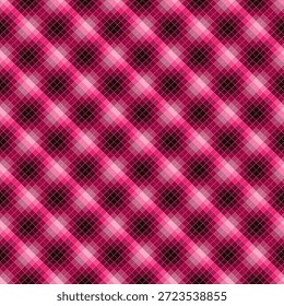 A vibrant seamless diamond check pattern featuring smooth pink gradients and intersecting line details. The glowing color transitions add energy and depth, making this design ideal for fashion prints, modern packaging, digital backgrounds, posters, and creative branding projects.