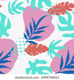 Vibrant Seamless Doodle Garden Element Vector. Pink Continuous Elegant Retro Style, Seamless Wallpaper. Purple Seamless Nature Tropic Scribble Backdrop. 