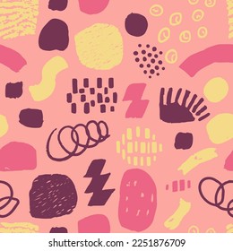 Vibrant Seamless Elegant Graphic Set Stripes. Pink Repeated Decoration Geometric Watercolor, Seamless Art. Vivid Seamless Contemporary Vintage Decor Vector