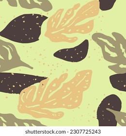 Vibrant Seamless Elegant Simple Ornament Vector. Colorful Repetitive Classic Natural Style, Seamless Design. Purple Seamless Decoration Foliage Artwork Art. 