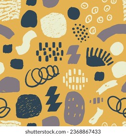 Vibrant Seamless Elegant Trendy Shape Blob. Pastel Repeated Abstract Isolated Fabrics, Seamless Swatch. Blue Endless Doodle Modern Lines Cover