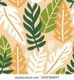 Vibrant Seamless Fashion Artistic Fabrics Design. Orange Seamless Summer Flora Paint, Seamless Art. Hippie Endless Doodle Spring Textile Print. 