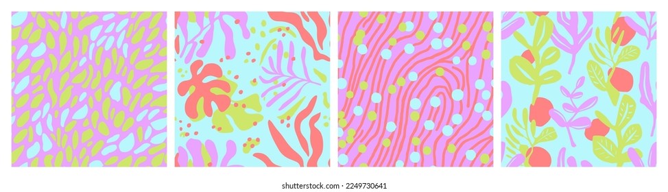 Vibrant Seamless Fashion Trendy Invitation Background. Colorful Repeated Elegant Garden Paint, Seamless Wallpaper. Orange Endless Decoration Jungle Artwork Pattern. 