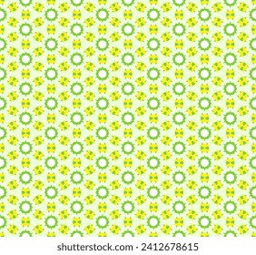 Vibrant seamless floral pattern with yellow and green tones
