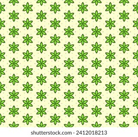Vibrant Seamless Flower Illustration with Dots