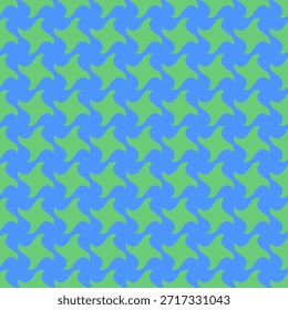Vibrant, seamless geometric pattern in teal and light green.  Ideal for textile design, website backgrounds, or modern branding.  The interlocking shapes create a dynamic, flowing visual effect.