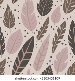 Lebhafter, nahtloser, moderner Plumage-maler Hintergrund. Wiederholte, einfache Federn Stil, Nahtloses Design. Orange Repetitive Beauty Quill Shape Print. Qual