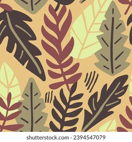 Vibrant Seamless Nature Retro Surface Texture. Black Seamless Color Simple Fabrics, Seamless Vector. Vivid Continuous Classic Palm Template Pattern. 