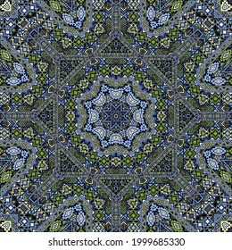 Perfecto ornamento sin fisuras con composición de elementos geométricos. Diseño étnico-oriental. Impresión textil. Geometría de elementos pequeños. Patrón de la libreta de vectores.