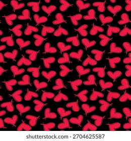 A vibrant, seamless pattern with colorful hearts on a white background, exuding a playful, cheerful vibe. Perfect for Valentine’s Day, fashion, or creative design projects.