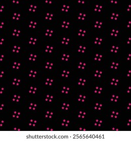 A vibrant seamless pattern featuring pink stars on a black background, ideal for