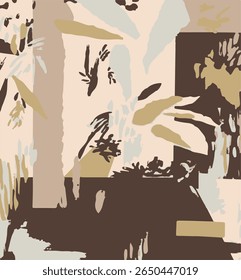 Vibrant seamless pattern featuring a tropical banana tree with lush green leaves on a pure white background, perfect for textiles, wallpaper, and designs.