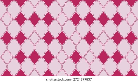 Vibrant seamless pink honeycomb pattern with clean geometric lines, ideal for modern design projects.