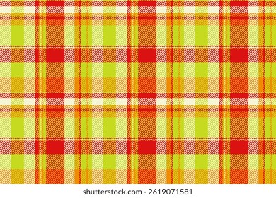 Vibrant, seamless plaid pattern in sunny yellow, fiery orange, and bold red.  Perfect for textile designs, website backgrounds, or crafting projects.