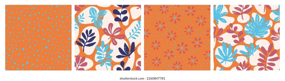 Vibrant Seamless Summer Beach Invitation Backdrop. Black Continuous Contemporary Foliage Ornament, Seamless Collection. Gradient Repeated Doodle Retro Paint Vector. 