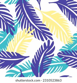 Vibrant Seamless Summer Simple Quill Texture. Hippie Endless Nature Beach Textile, Seamless Print. Yellow Continuous Fashion Plant Style Wallpaper. 