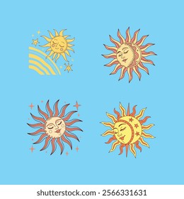 A vibrant and seamless Sun cartoon vector illustration, perfect for kids' designs, wallpapers, and playful projects. High-quality and fully customizable for creative use.