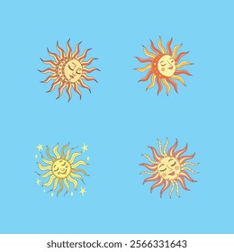 A vibrant and seamless Sun cartoon vector illustration, perfect for kids' designs, wallpapers, and playful projects. High-quality and fully customizable for creative use.