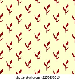 Vibrant seamless vector pattern of dark red flower on beige background for wrapping and printing 