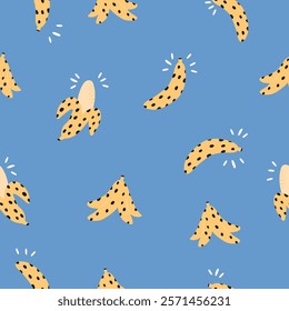 Vibrant seamless vector patterns with bananas and banana peels for stylish stationery and prints.