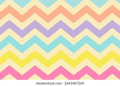 A vibrant seamless zigzag chevron pattern in soft pastel colors. Ideal for wallpapers, textiles, and playful graphic projects.