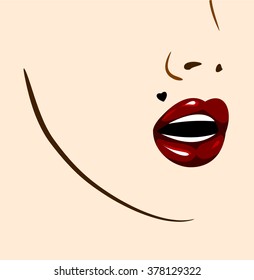 Vibrant, seductive female lips