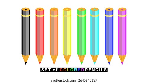 vibrant set of colored pencils, perfect for art, education, and creative projects. Each instrument is distinct, offering a full spectrum of hues for diverse design needs