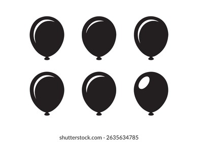 A vibrant set of colorful helium balloons for birthday party decoration, isolated on white