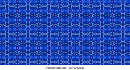 Vibrant shades of blue in a geometric, symmetrical pattern create a stunning digital texture. Perfect for use in technology, decor, or artistic projects.