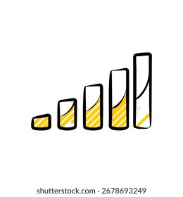 Vibrant and sharp vector illustration of digital analytics bars perfect for data visualization concepts.