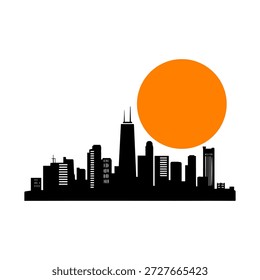 Un diseño de fondo de Vector de horizonte negro de silueta vibrante