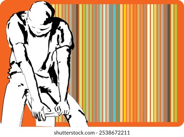 A vibrant sketch a person in a contemplative pose, surrounded by a dynamic blend of colors. The artwork captures the essence of introspection and creativity. good for sketchbooks, book covers, etc