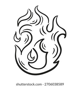 Vibrant sketch-style flames , with smooth gradient lines and dynamic flame cones, delivering a minimalist graphic for a striking accent.